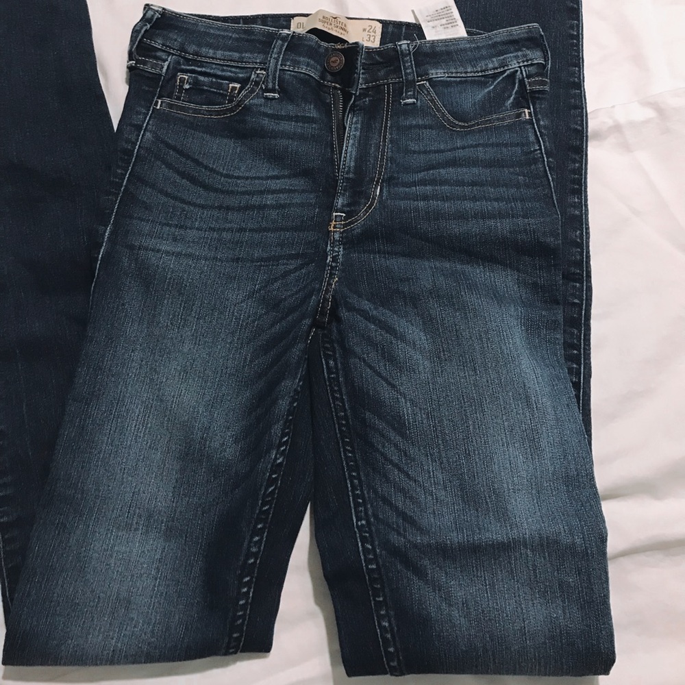 Hollister blue super skinny jeans